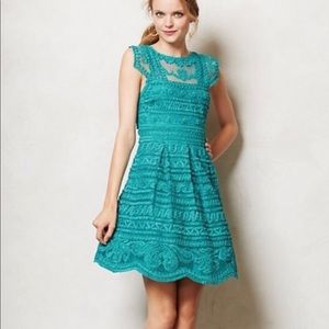 Anthropologie Yoana Baraschi New Light Dress in Teal, Size 0